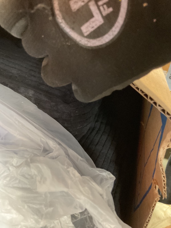 Photo 1 of **DIRT**MAXYOYO Bean Bag Chair for Adults, Upholstered Floor Sofa with Armrests, Loveseat Boneless Couch with Tufted Cushion & Backrest, Sofa in A Box, Large Bean Bag Couch for Bedroom Living Room, Black