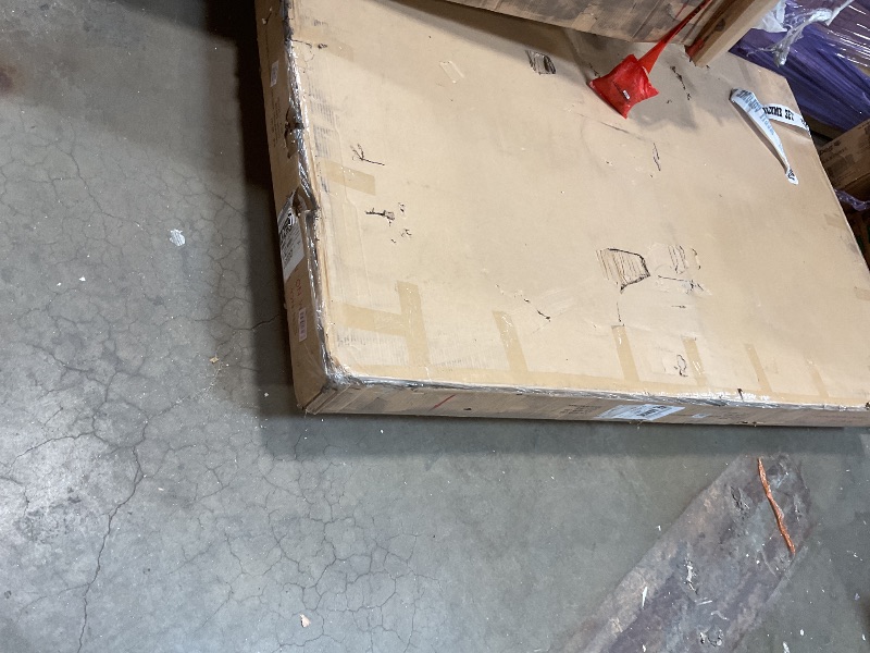 Photo 1 of **2 BOXES. WILL NEED A TRUCK FOR PICKUP. ONE PIECE OF WOOD IS CHIPPED****Meridian Furniture MonacoCream-K Monaco Collection Modern | Contemporary Boucle Fabric Upholstered King Bed with Solid Wood Natural Wire Brush Finish, 81.5" W x 87.5" D x 52" H, Crea