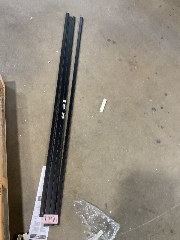 Photo 1 of **SELLING FOR PARTS AS PARTIAL SET. MISSING ALL CORNER PIECES**Prime-Line PL 7792 Screen Frame Kit, 5/16 in. x 3/4 in. x 48 in., Aluminum, Matte Black Finish, Includes Vinyl Spline and Matching Plastic Square-Cut Corners (1 Kit)