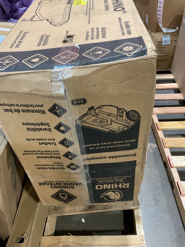 Photo 1 of **HANDLE IS SCUFFED**Camco Rhino 36-Gallon Camper/RV Tote Tank - Features Large Heavy-Duty No-Flat Wheels & Built-In Gate Valve - Removable Steel Tow Adapter, 3’ Sewer Hose & More RV Accessories (39006)