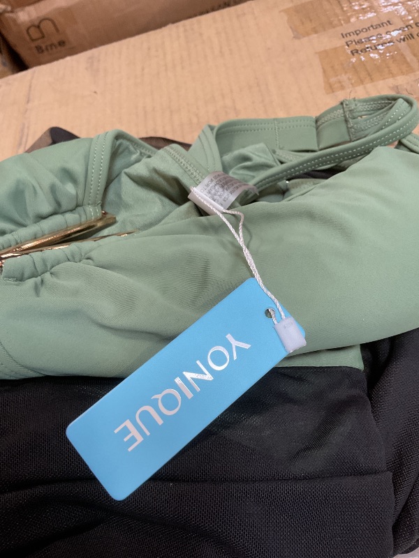 Photo 1 of **DIRTY FROM TRANSPORT **WOMENS  BIKINI SETS TUMMY CONTROL BATHING SUIT MODEST SWIM SUITS 2025?M, ARMY GREEN & BLACK?