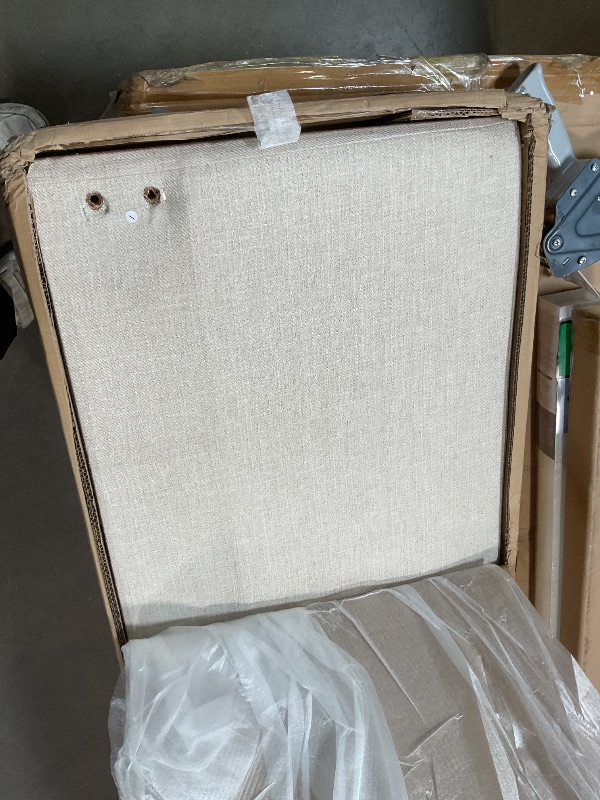 Photo 1 of **SELLING FOR PARTS AS PARTIAL SET. ONE BOX OF TWO**Ball & Cast Queen Size Daybed,Linen Upholstered Day Bed Frame with 4 Wood Legs,Button Tufted Sofa Bed for Living Room,Apartment,No Box Spring Needed,Beige