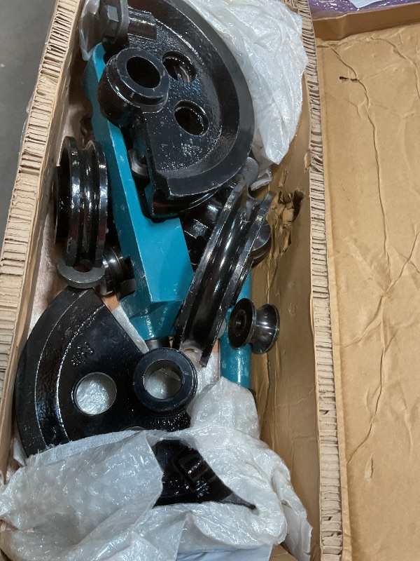 Photo 1 of **SCRATCHES AND DENTS**VEVOR Pipe Tube Bender, 3/8" to 1" Manual Pipe Tube Bender, with 7 Dies, Heavy Duty Tube Bender Tubing of Steel Metal Copper, for Repair Shops, Blue