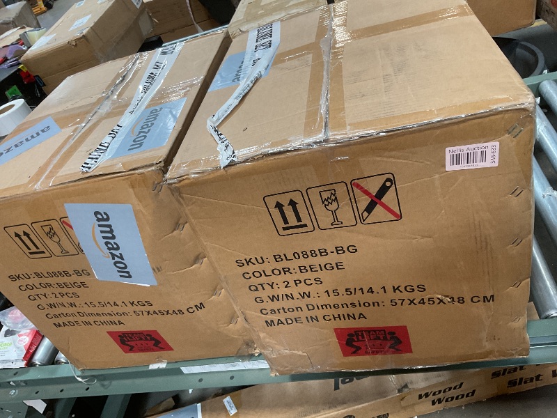 Photo 1 of **2 Boxes**Shintenchi Bar Stools Set of 4 Modern Swivel Bar Chairs, Counter Height Faux Leather Metal Barstools, Upholstered Island Chairs with Back and Footrest, Beige