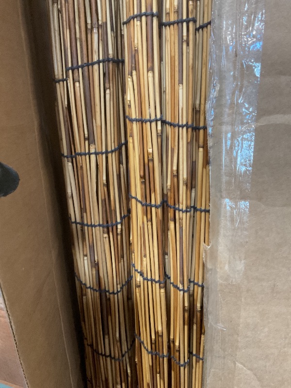 Photo 1 of **No HARDWARE**Roman Shades for Windows Bamboo Roller Shades for Patio Porch – Light Filtering Sunshade Retro Natural Reed Blinds for Outdoor Windows, 45" W x 64" H