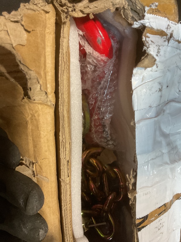 Photo 1 of **HOOK PAINT CHIPPED**3/8"-1/2" Chain Binders Sets of 2, 3/8"×10Ft Chains, Grade 70 Binders and Chains, Load Transport Binder Chain with Grappling Hook, for Industrial, Agricultural, Logging