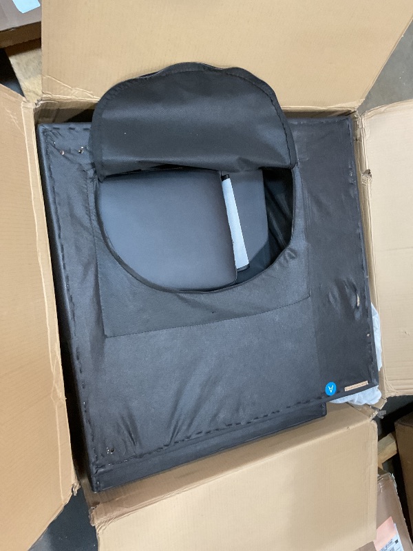 Photo 1 of **MINOR CORNER DAMAGE. TEAR ON BOTTOM**Shintenchi Futon Sofa Bed, Leather Foldable Couch, Reclining Sleeper w/Removable Armrests, Upholstered Loveseat w/Folding Cup Holders for Home, Office, Black