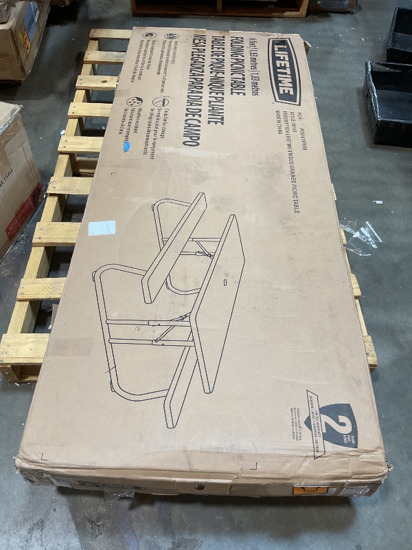 Photo 1 of **HEAVY SCRATCHES ON LEGS. SCRATCH ON TABLETOP**Lifetime 60105 Wood Grain Picnic Table and Benches, 6 Feet