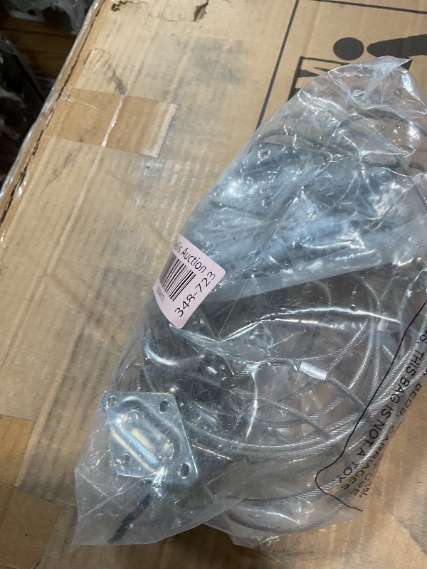 Photo 1 of **SELLING FOR PARTS AS PARTIAL SET **COOLYARD Shade Sail Hardware Kit with Cable Wire Rope,48 Ft (12Ftx4) Vinyl Coated Aircraft Cable,6 Inch Hanging Kit for Outdoor Curtain String Light Sun Shade Sails Installation