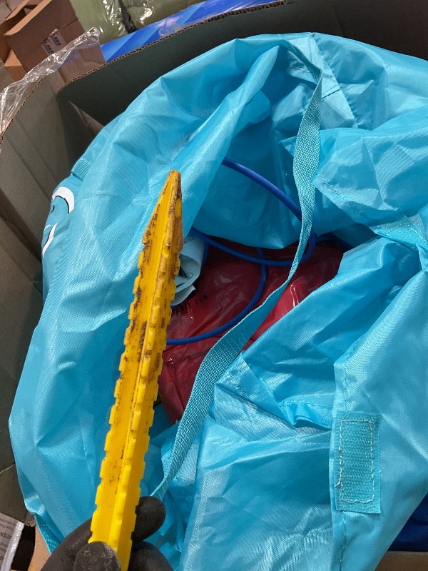 Photo 1 of **2BOXES**Mixcous Inflatable Water Double Slides Park, Bounce House with Splash Pool, Large Blow Up Water Slide for Kids with Climbing Wall, Durable Design Backyard Play Park, Quick Setup (Dry/Wet Use)