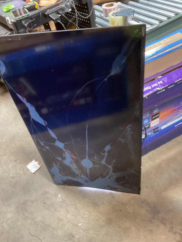 Photo 1 of **SELLING FOR PARTS. MAJOR DAMAGE TO SCREEN. NO LEG STANDS** VIZIO V-Series 50 Inch 4K UHD LED Smart TV, Bluetooth Capable, with Dolby Vision HDR HDR10+ HLG, DTS Virtual X, Wifi 6 Dual-Band, HDMI VRR and IQ Active (V4K50C-0809) (Renewed)