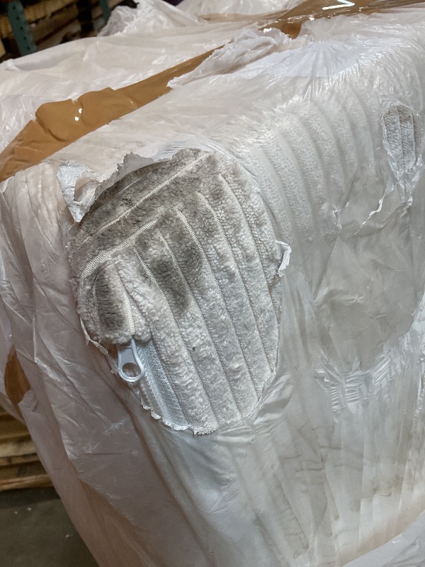 Photo 1 of **HEAVY DIRT FROM TRANSPORT **BYBYME Corduroy Tri-Folding Mattress, 6 Inch Gel Folding Mattress Topper, Foldable Soft Guest Bed Camping Pad, Washable Cover (Beige, Queen)