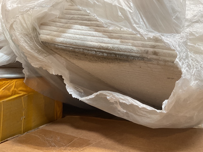 Photo 1 of **HEAVY DIRT FROM TRANSPORT **BYBYME Corduroy Tri-Folding Mattress, 6 Inch Gel Folding Mattress Topper, Foldable Soft Guest Bed Camping Pad, Washable Cover (Beige, Queen)