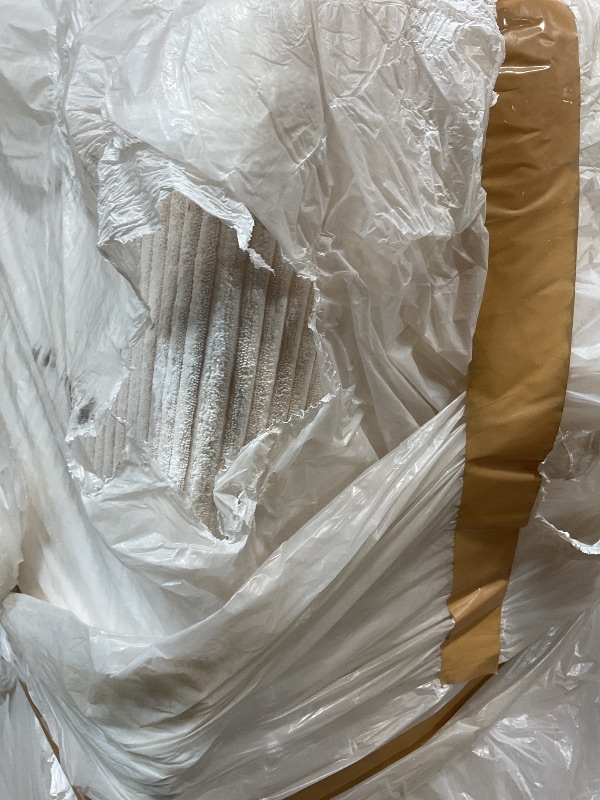 Photo 1 of **HEAVY DIRT FROM TRANSPORT **BYBYME Corduroy Tri-Folding Mattress, 6 Inch Gel Folding Mattress Topper, Foldable Soft Guest Bed Camping Pad, Washable Cover (Beige, Queen)