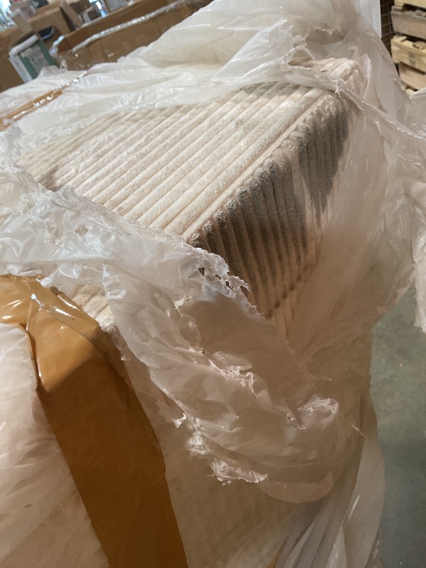 Photo 1 of **HEAVY DIRT FROM TRANSPORT **BYBYME Corduroy Tri-Folding Mattress, 6 Inch Gel Folding Mattress Topper, Foldable Soft Guest Bed Camping Pad, Washable Cover (Beige, Queen)