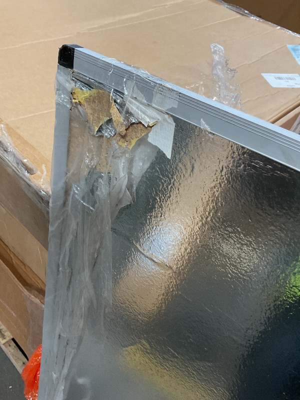 Photo 1 of **DENTS AND SCRATCHES **VIZ-PRO Large Magnetic Dry Erase White Board for Wall, 48 X 48 inches, Pack of 2, 4' x 4' Aluminum Framed Whiteboard with Marker Tray for School Office Home