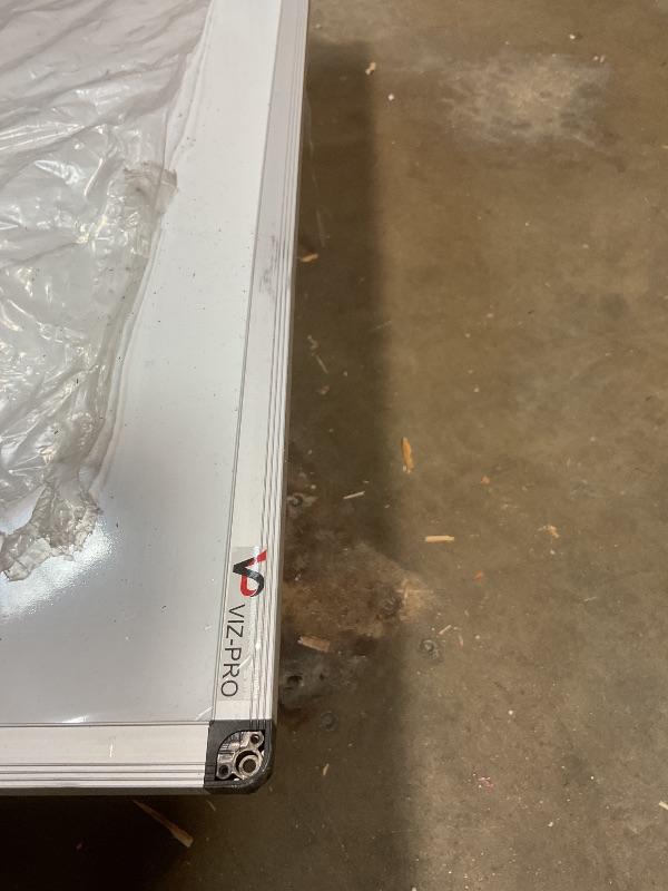 Photo 1 of **DENTS AND SCRATCHES **VIZ-PRO Large Magnetic Dry Erase White Board for Wall, 48 X 48 inches, Pack of 2, 4' x 4' Aluminum Framed Whiteboard with Marker Tray for School Office Home