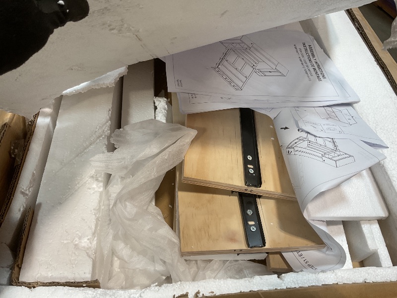 Photo 1 of **PARTIAL SET /BOX 1 OF 2 ** Ball & Cast Queen Size Murphy Bed Wall Bed with USB Port and Little Wardrobes,Wood Hideaway Cabinet Bed Frame W/Drawers & Shelves,can be Folded,Slat Support,for Apartment,Bedroom,White