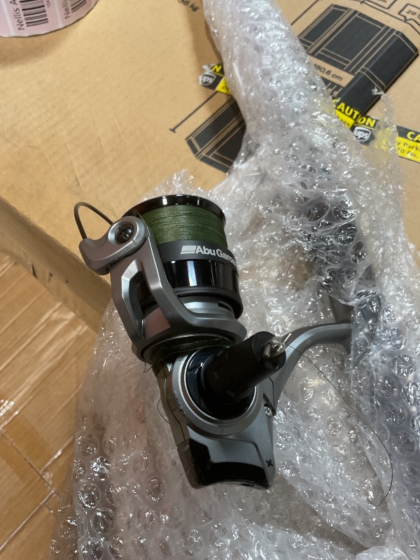 Photo 1 of **HANDLE BROKEN ON REEL. SELLING FOR PARTS AS PARTIAL SET**Abu Garcia 7' Max X Spinning Reel and Fishing Rod Combo, Size 3000 Reel, 5 Stainless Steel Ball Bearings, Smooth Oil Felt Front Drag System, Lightweight Composite Rod Blank