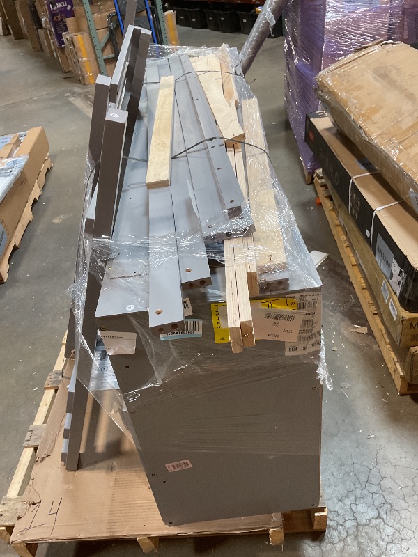 Photo 1 of **DAMAGE TO DRAWER CORNER. SCRATCHES ON LEGS**SELLING FOR PARTS AS PARTIAL SET MISSING HARDWARE **Merax Wood Loft Bed with Drawers,Cabinet and Shelves for Teens, Boys, Girls, Twin Size Loft Bed Frame with Full-Length Guardrails and Ladder for Bedroom, Chi