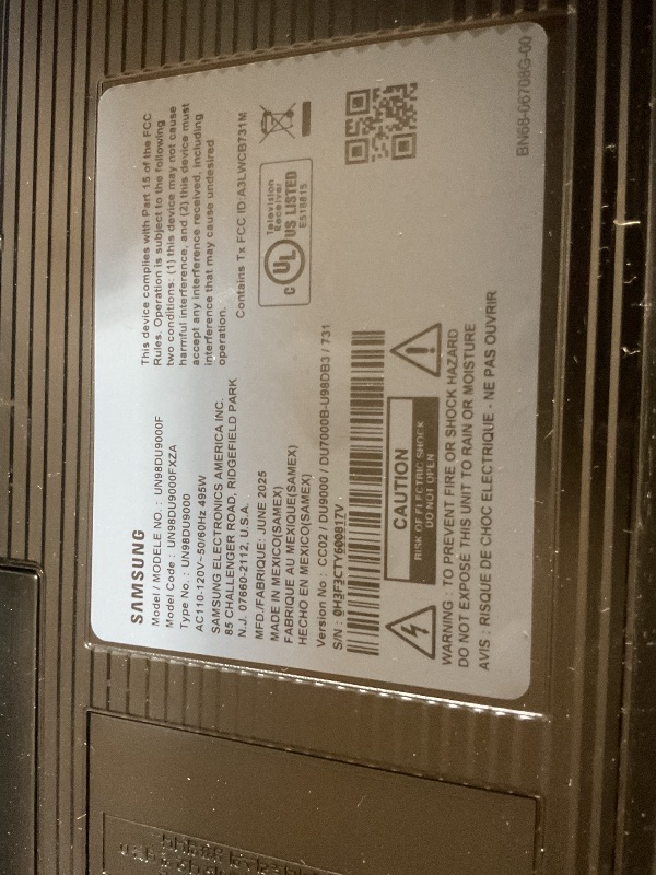 Photo 1 of **SELLING FOR PARTS AS PARTIAL SET. MISSING POWER CORD AND REMOTE**Samsung 98-Inch Class 4K Crystal UHD DU9000 Series HDR Smart TV, Object Tracking Sound Lite, Motion Xcelerator 120Hz, Supersize Picture Enhancer, Mega Contrast, Alexa Built-In (UN98DU9000,