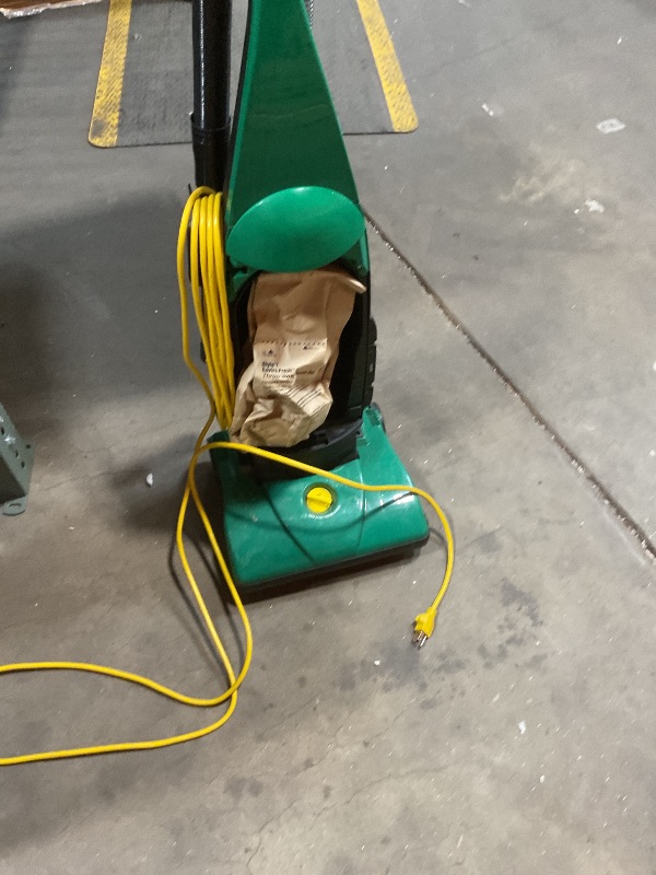 Photo 1 of **MISSING FRONT BAG COVER. HOLE DAMAGE WHERE TUBE SITS**BiSSEll BigGreen Commercial PowerForce Bagged Lightweight, Upright, Industrial, Vacuum Cleaner, BGU1451T