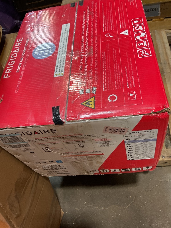 Photo 1 of **SOME DIRT**Frigidaire 6,000 BTU Window Air Conditioner & Dehumidifier, 115V, Cools up to 250 Sq. Ft. for Apartment, Dorm Room & Small/Medium Rooms, with Remote Control, Programmable Timer, and Sleep Mode, White