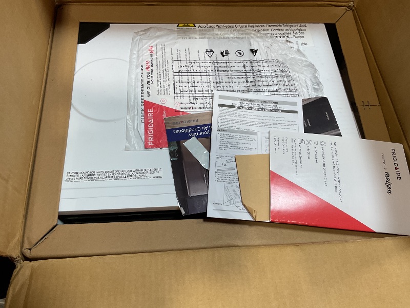 Photo 1 of **SOME DIRT**Frigidaire 6,000 BTU Window Air Conditioner & Dehumidifier, 115V, Cools up to 250 Sq. Ft. for Apartment, Dorm Room & Small/Medium Rooms, with Remote Control, Programmable Timer, and Sleep Mode, White