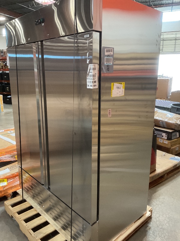 Photo 1 of **DIRT SCUFFS AND DENTS ON OUTSIDE**Commercial Freezer 54"W 2 Door Stainless Steel Reach-in Solid Door Upright Freezer Fan Cooling 49 Cu.ft Freezers -8-1°F for Restaurant, Bar, Shop