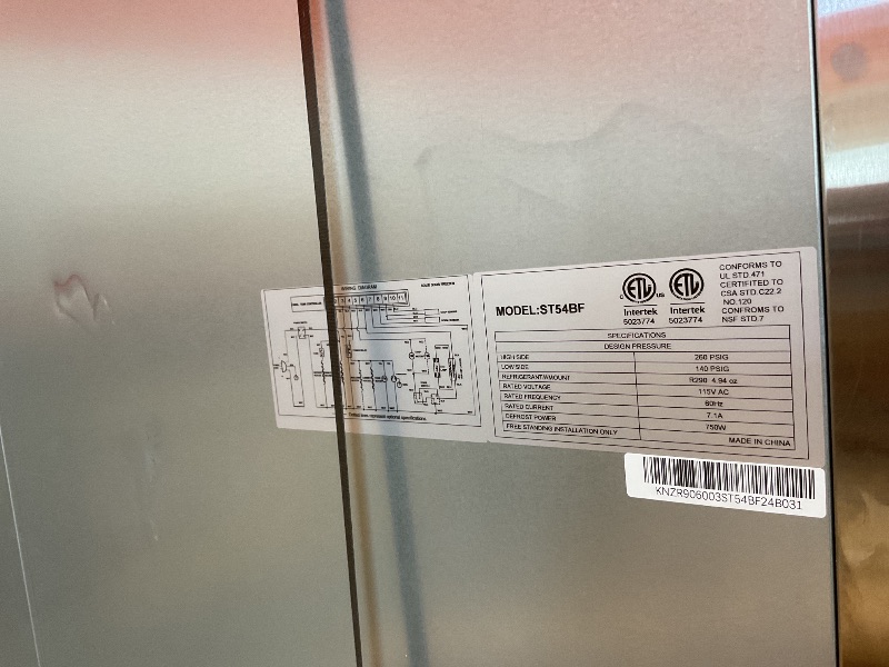 Photo 1 of **DIRT SCUFFS AND DENTS ON OUTSIDE**Commercial Freezer 54"W 2 Door Stainless Steel Reach-in Solid Door Upright Freezer Fan Cooling 49 Cu.ft Freezers -8-1°F for Restaurant, Bar, Shop
