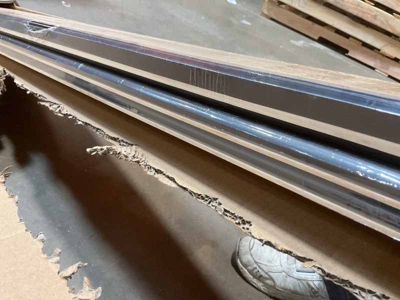 Photo 1 of **MINOR SCRAPE DAMAGE ON ONE**Art3d Fluted Wood Panel for Wall and Ceiling, Beaded Accent molding for Home Decoration, Pack of 4pcs + 1pc End-Trim, Size 108 x 5.7in.- Beaded Black