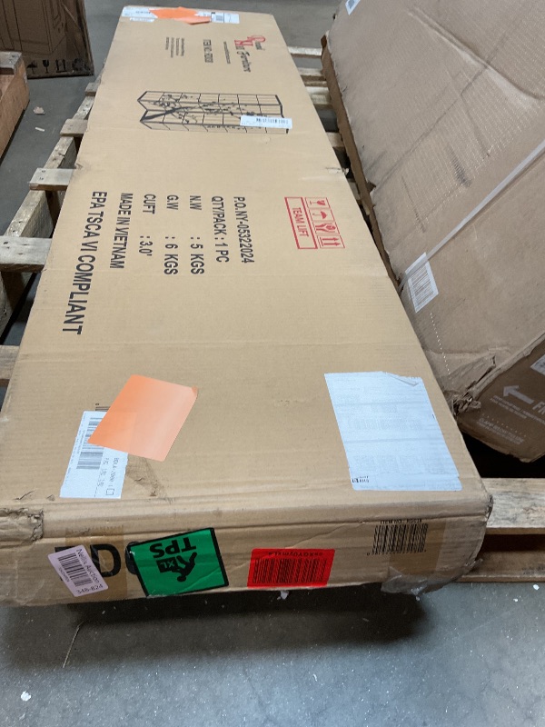 Photo 1 of **DENT DAMAGE **Roundhill Furniture Black Japanese 4-Panel Screen Room Divider, Plum Blossom