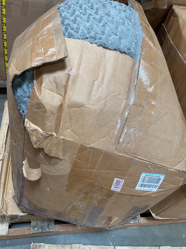 Photo 1 of **DIRTY FROM TRANSPORT **Hobestluk Bean Bag Chair Convertible Beanbag Chairs for Adults, 3 in 1 Bean Bags with Plush Chevron Cover, Adult Bean Bag Chair for Living Room, Bedroom (Grey, Full)