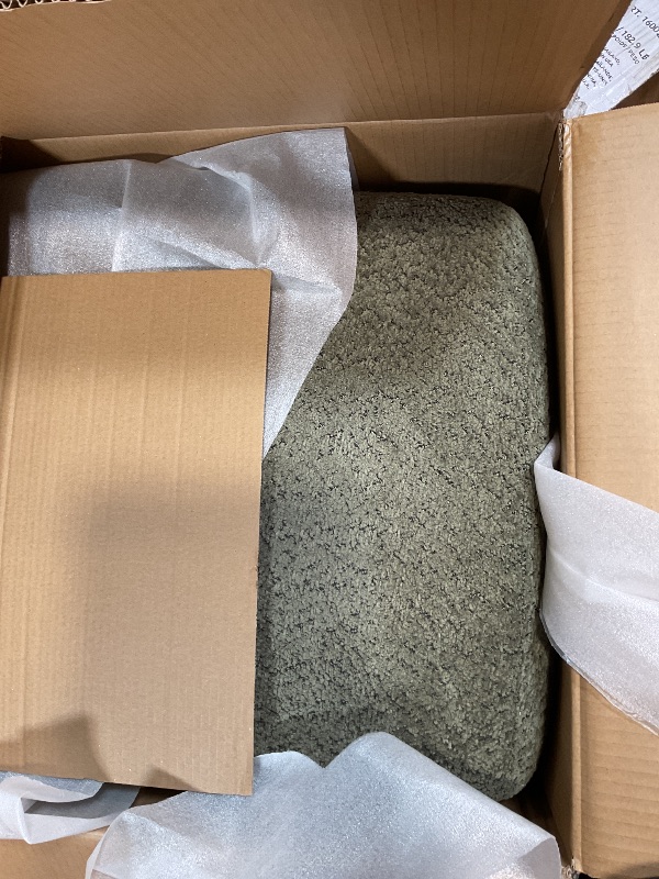 Photo 1 of **2 CUSHION PARTS ONLY. ONE BOX OF TWO**Christopher Knight Home Almab 82 Inches Sofa Couch, Cozy Boucle Upholstered 3-Seater Sofa, Wood Frame Couch, Comfy Couches for Living Room and Office, Modern Soft Plush Sofa, Olive Green