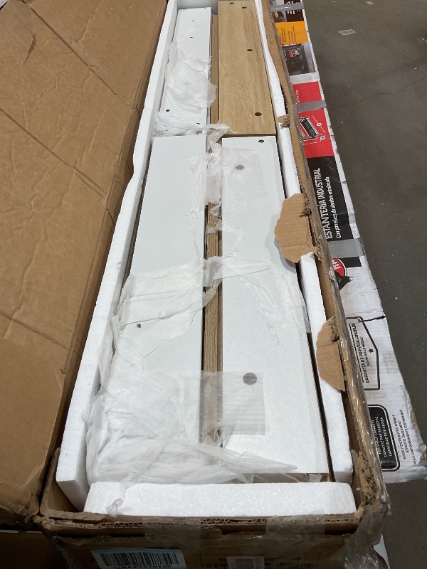 Photo 1 of **TABLE ONLY. SELLING FOR PARTS AS PARTIAL SET ****Zevemomo 63"-78.7" Expandable Dining Table, 6-10 Farmhouse Kitchen Table, Extendable Dining Table, Rectangular Kitchen Table with Metal Track, Tapered U-Shaped Legs for Dining Room, Office-Oak