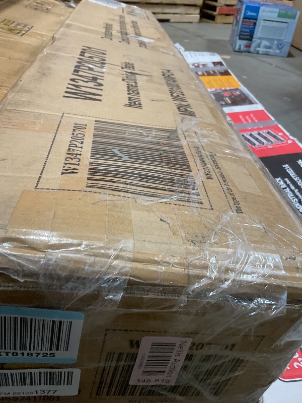 Photo 1 of **TABLE ONLY. SELLING FOR PARTS AS PARTIAL SET ****Zevemomo 63"-78.7" Expandable Dining Table, 6-10 Farmhouse Kitchen Table, Extendable Dining Table, Rectangular Kitchen Table with Metal Track, Tapered U-Shaped Legs for Dining Room, Office-Oak