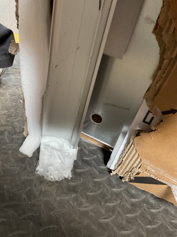 Photo 1 of **MINOR BEND DAMAGE TO METAL FRONT PIECE **Quartet Magnetic Glass Dry Erase White Board, 96" x 48" Whiteboard, Frameless, Brilliance White High Contrast White Glass (G29648W)