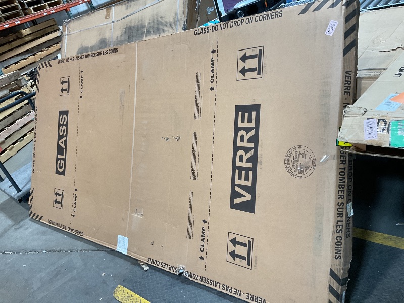 Photo 1 of **MINOR BEND DAMAGE TO METAL FRONT PIECE **Quartet Magnetic Glass Dry Erase White Board, 96" x 48" Whiteboard, Frameless, Brilliance White High Contrast White Glass (G29648W)