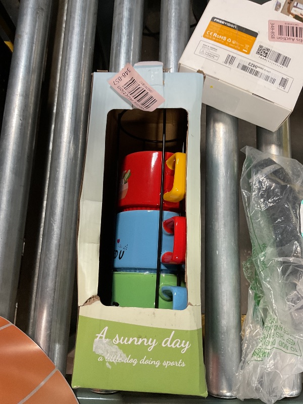 Photo 1 of ** 3 CUPS/ 4TH WAS BROKEN AND REMOVED FROM PACKAGING** A sunny day, a little dog doing sports cups
