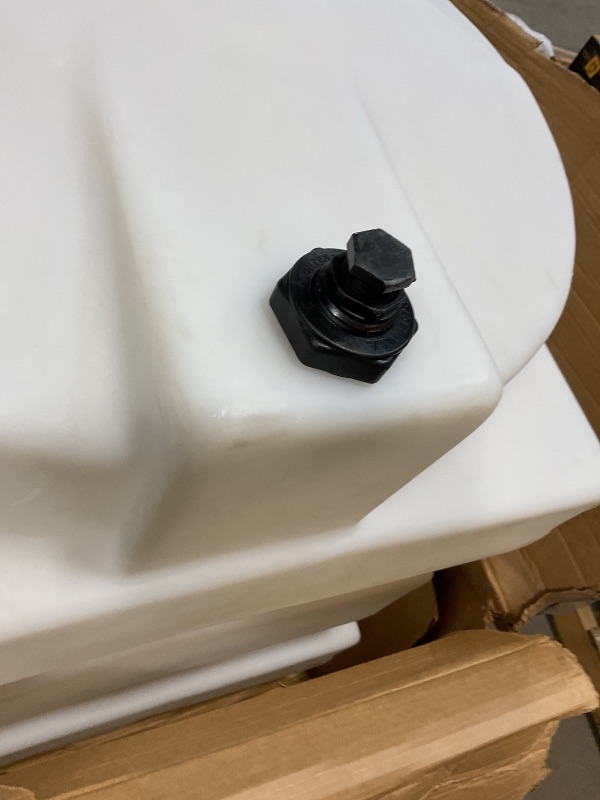 Photo 1 of **MISSING BIG LID. SCUFFS FROM TRANSPORT **RomoTech 82123919 Horizontal Square Reservoir Water Tank, 50 Gallon, Made in USA, Natural Poly Tank for Non-Flammable Liquids, UV-Resistant, Ideal for Agricultural Use, RV Water Storage