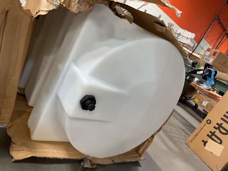 Photo 1 of **MISSING BIG LID. SCUFFS FROM TRANSPORT **RomoTech 82123919 Horizontal Square Reservoir Water Tank, 50 Gallon, Made in USA, Natural Poly Tank for Non-Flammable Liquids, UV-Resistant, Ideal for Agricultural Use, RV Water Storage