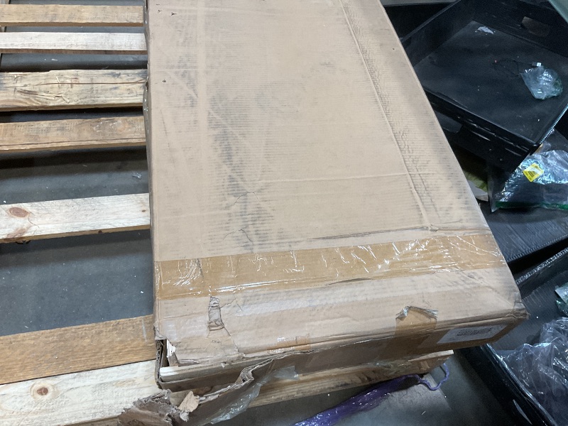 Photo 1 of **DAMAGED RUBBER SEAL**56" x 84" Bifold Sliding Barn Door, K Shaped Panel with Sliding Hardware Kit Set, Finished Closet Door Slab, 5.33FT Track for 4 Doors, MDF, White