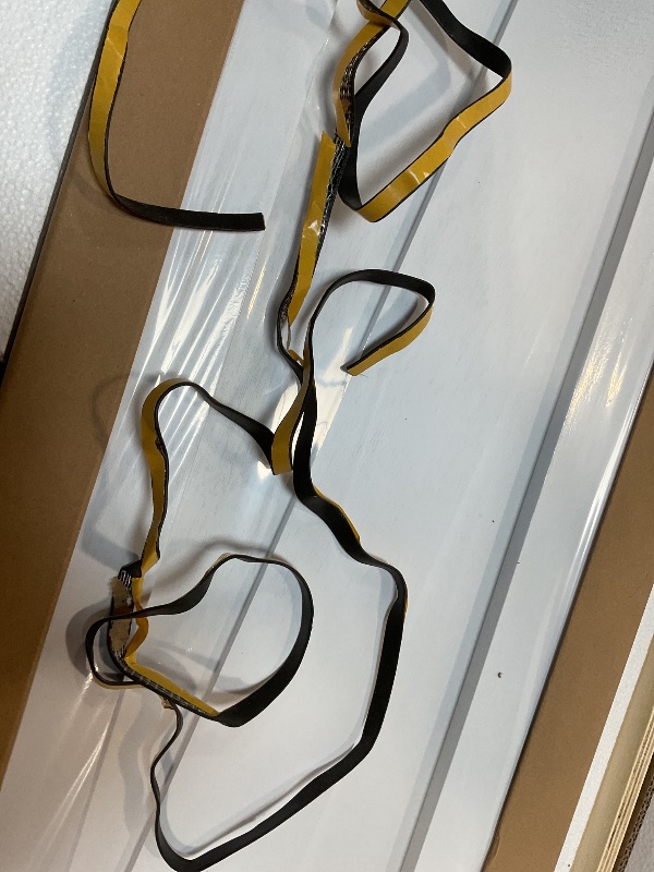 Photo 1 of **DAMAGED RUBBER SEAL**56" x 84" Bifold Sliding Barn Door, K Shaped Panel with Sliding Hardware Kit Set, Finished Closet Door Slab, 5.33FT Track for 4 Doors, MDF, White