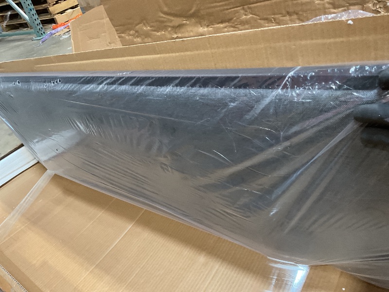 Photo 1 of **SCRATCHED**Feonase Full Size Metal Bed Frame, Heavy-Duty Platform Bed Frame with Linen Upholstered Headboard, 12" Storage Space, Steel Slats Support, No Box Spring Needed, Gray