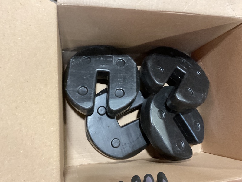 Photo 1 of **DIRT AND SCUFFS**US Weight 30 Pound Canopy Weight Set of 4 with No-Pinch Design - Easy Installation and Removal to Secure Tents, Canopies, and Umbrellas at Outdoor Events