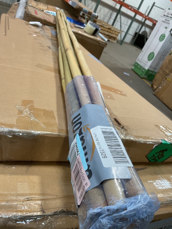Photo 1 of **ONE CRACKEDv THROUGH THE MIDDLE**Cambaverd Bamboo Stakes 8 Feet, Diameter of 1 Inch Thicker Garden Stakes, Natural Plant Stakes for Tomatoes, Cucumbers, Grape Vine Climbing Plants Support and Natural Decoration - 10 Pack Bamboo Poles