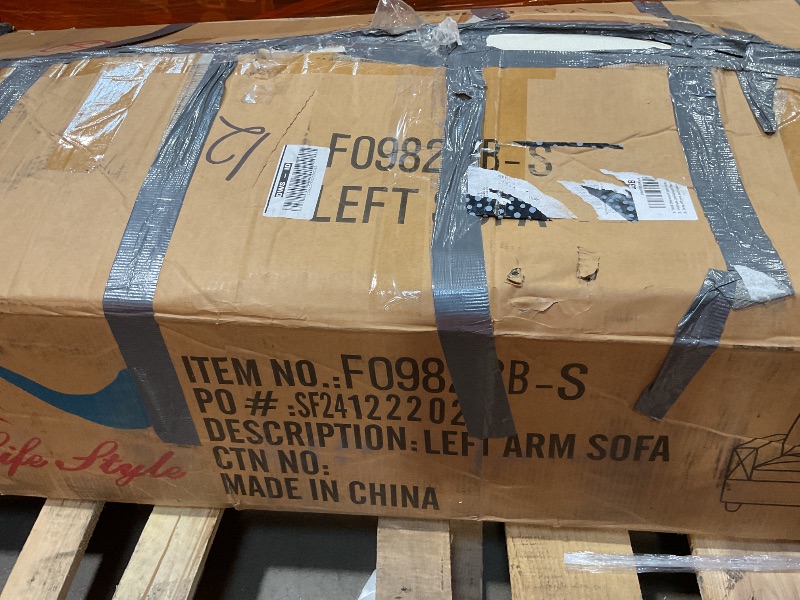 Photo 1 of **SELLING FOR PARTS AS PARTIAL SET. ONE BOX OF TWO. DIRTY FROM TRANSPORT **Osparple Sofas for Living Room Faux Leather L Shaped Sectional Couch 3 Pieces Small Sectional Sofa Set with Chaise, Ottoman with Storage for Small Apartment, Study, Home Office, Cr