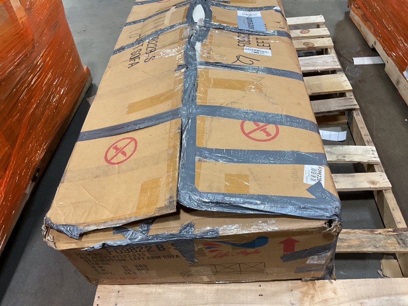 Photo 1 of **SELLING FOR PARTS AS PARTIAL SET. ONE BOX OF TWO. DIRTY FROM TRANSPORT **Osparple Sofas for Living Room Faux Leather L Shaped Sectional Couch 3 Pieces Small Sectional Sofa Set with Chaise, Ottoman with Storage for Small Apartment, Study, Home Office, Cr