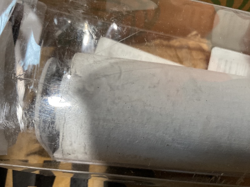 Photo 1 of **DIRT FROM TRANSPORT **ChrisDowa Cordless 100% Blackout Roller Shade, with Striped Jacquard, Thermal Insulated, UV Protection Fabric, Total Blackout Blinds for Window, French Doors, Home and Office. Light Grey, 43"W x 72"H