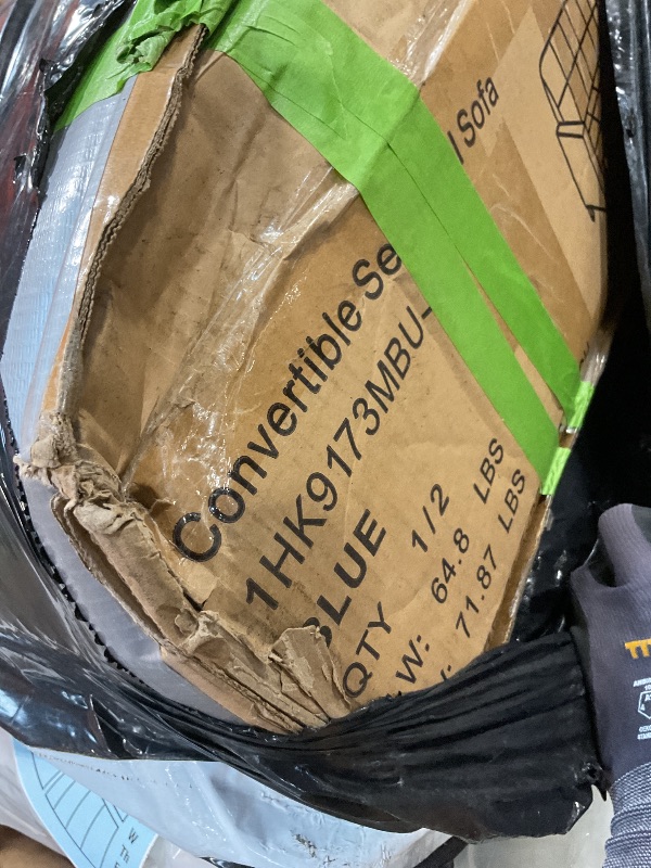 Photo 1 of **SELLING FOR PARTS AS PARTIAL SET. ONE BOX OF TWO **Trygoal L Shaped Couch, Sectional Couches for Living Room, Small Couches for Small Spaces, Convertible Sleeper Sofa Bed with Reversible Chaise for Apartment, Blue